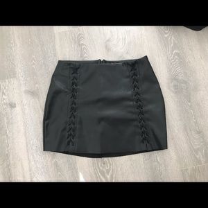 Leather mini skirt